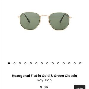 Ray-Ban Hexagonal Flat in Gold & Green Classic